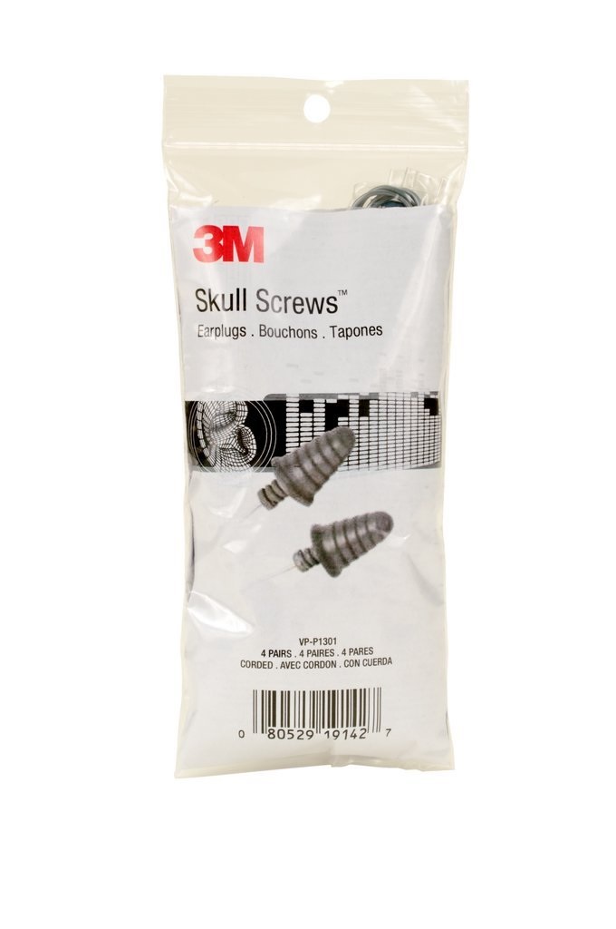 EARPLUGS, SKULL SCREW 4 PAIR PER CORDED VEND P - Corded Earplugs